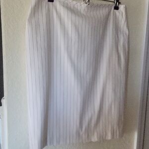 Talbots Off White and Black Pinstripe Pencil Skirt